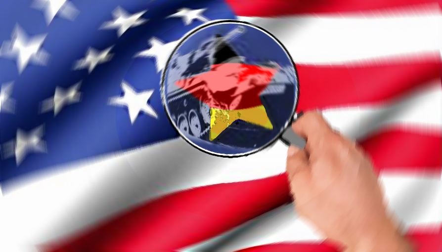 Der Vereinigte Staat   Vorschlag fr der Einband einer Image-Broschre des Auenministeriums
520mm x 913mm 
Paper Print mit Tesa-Klebespuren an den Ecken
No. 02 der Werkreihe Welches Landschaft Frieden ?
